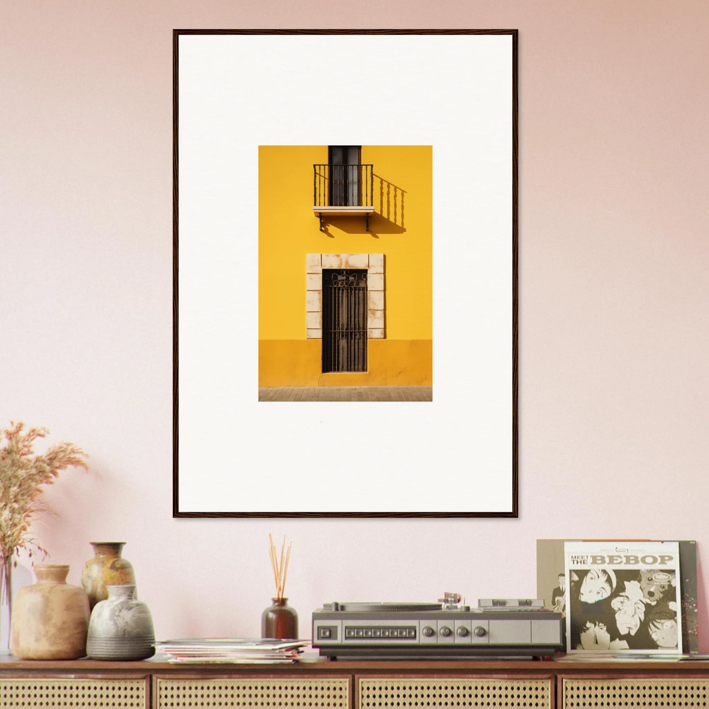 Framed photo of a yellow building for Sun Custard Symphonies special edition art™
