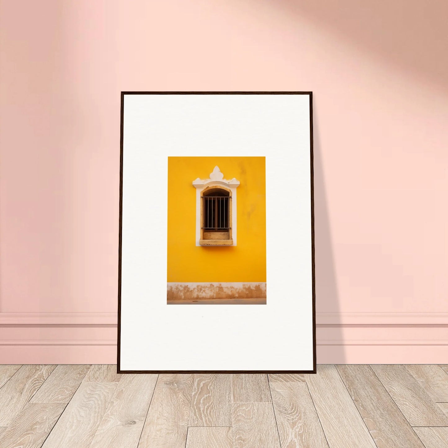 Framed photo of a yellow wall with a decorative window from Daisy Dreamgate Portal