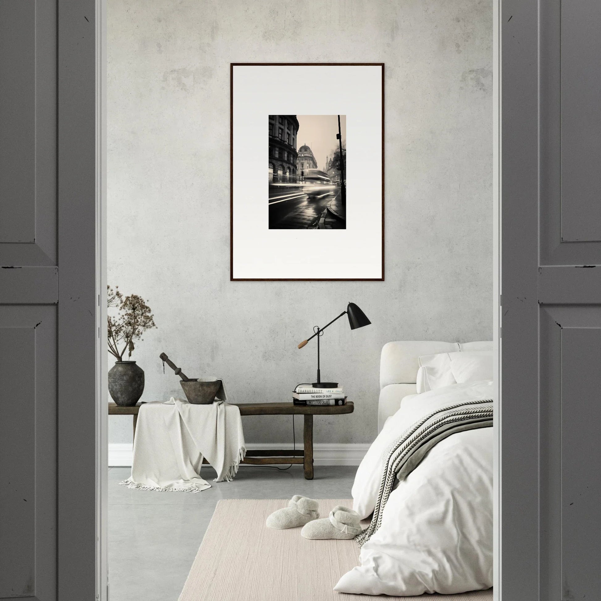 Framed black and white Eiffel Tower photo for Ethereal Citypulse Reverie art™