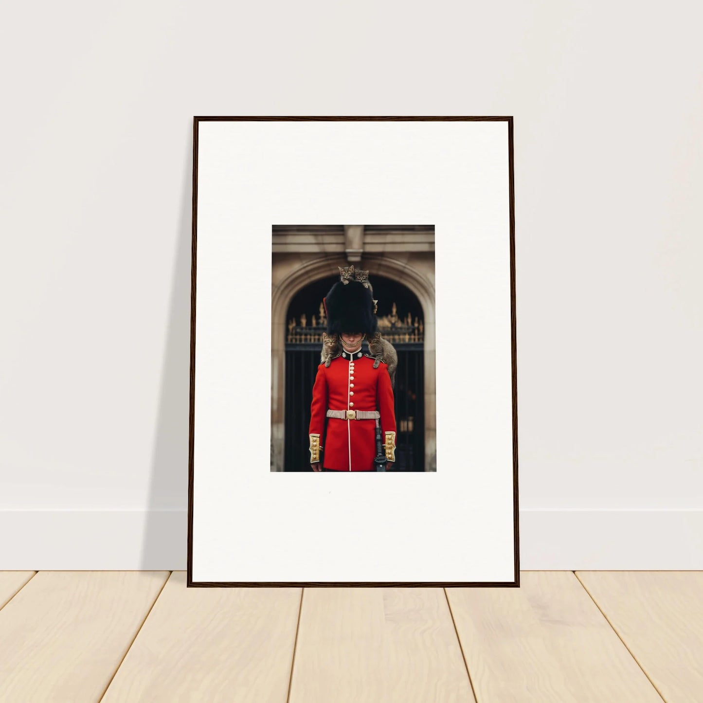 Framed photograph of a Queen’s Guard in red uniform for Monarch’s Dreamaroos special edition art™