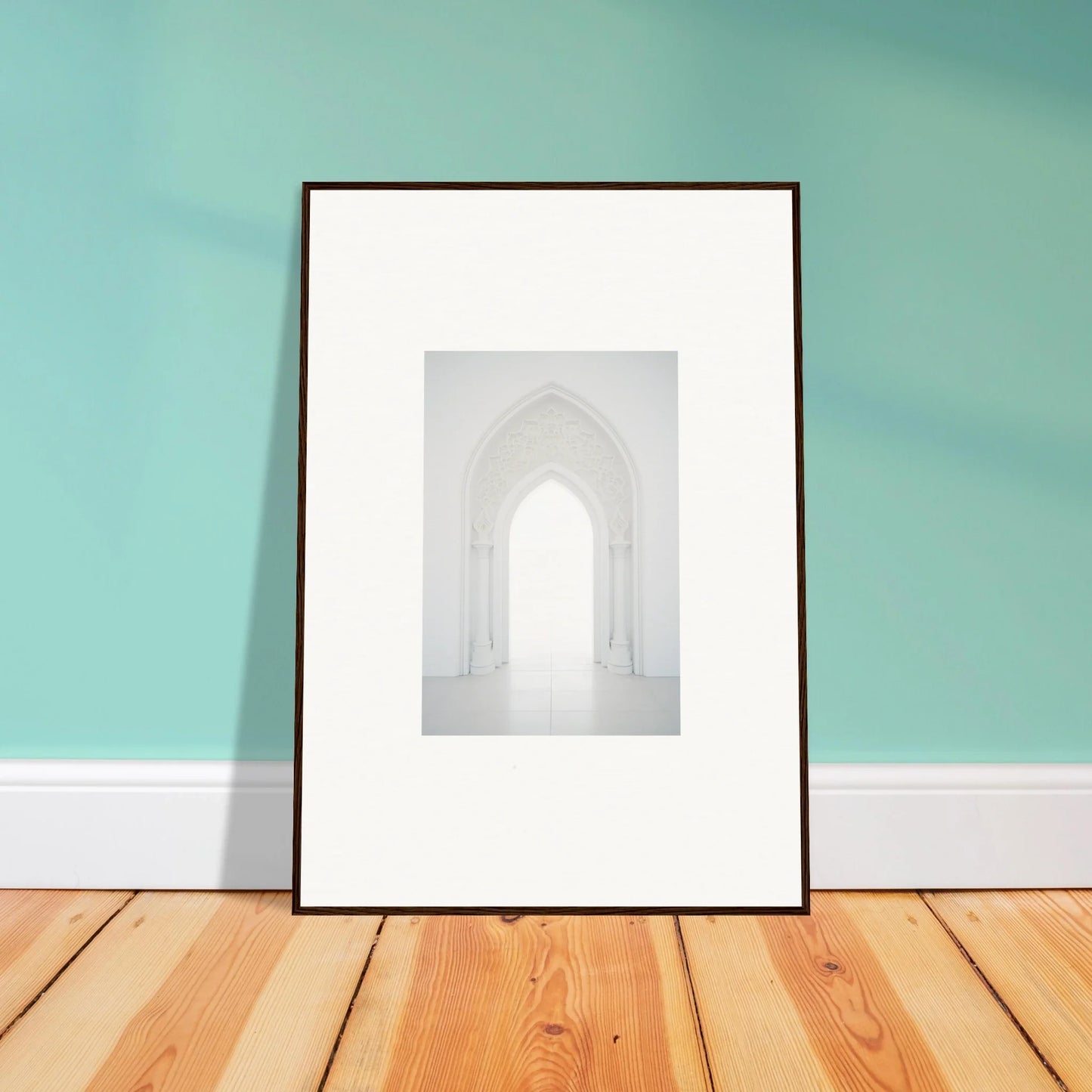 Framed wall art of a bright archway corridor in Meditative Nova Portal special edition