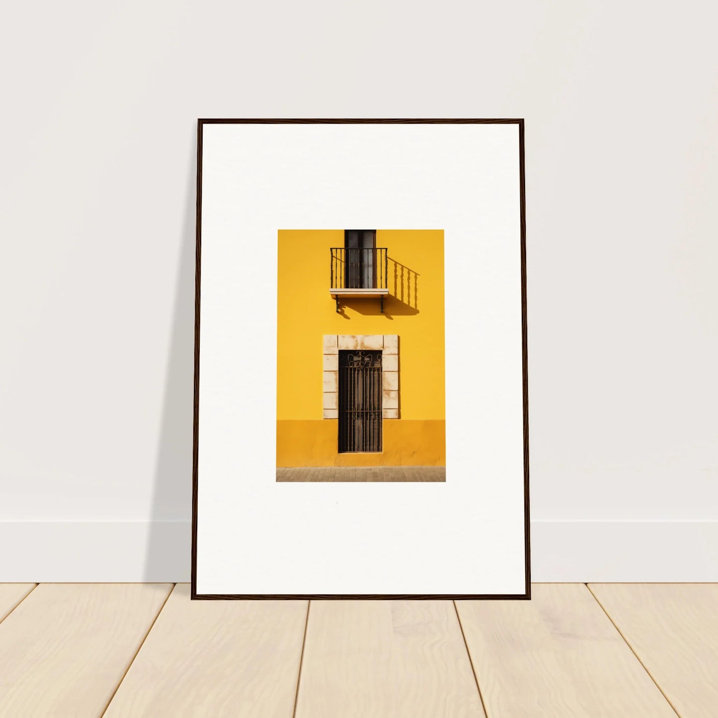 Framed art of a sunny yellow building for the Sun Custard Symphonies special edition