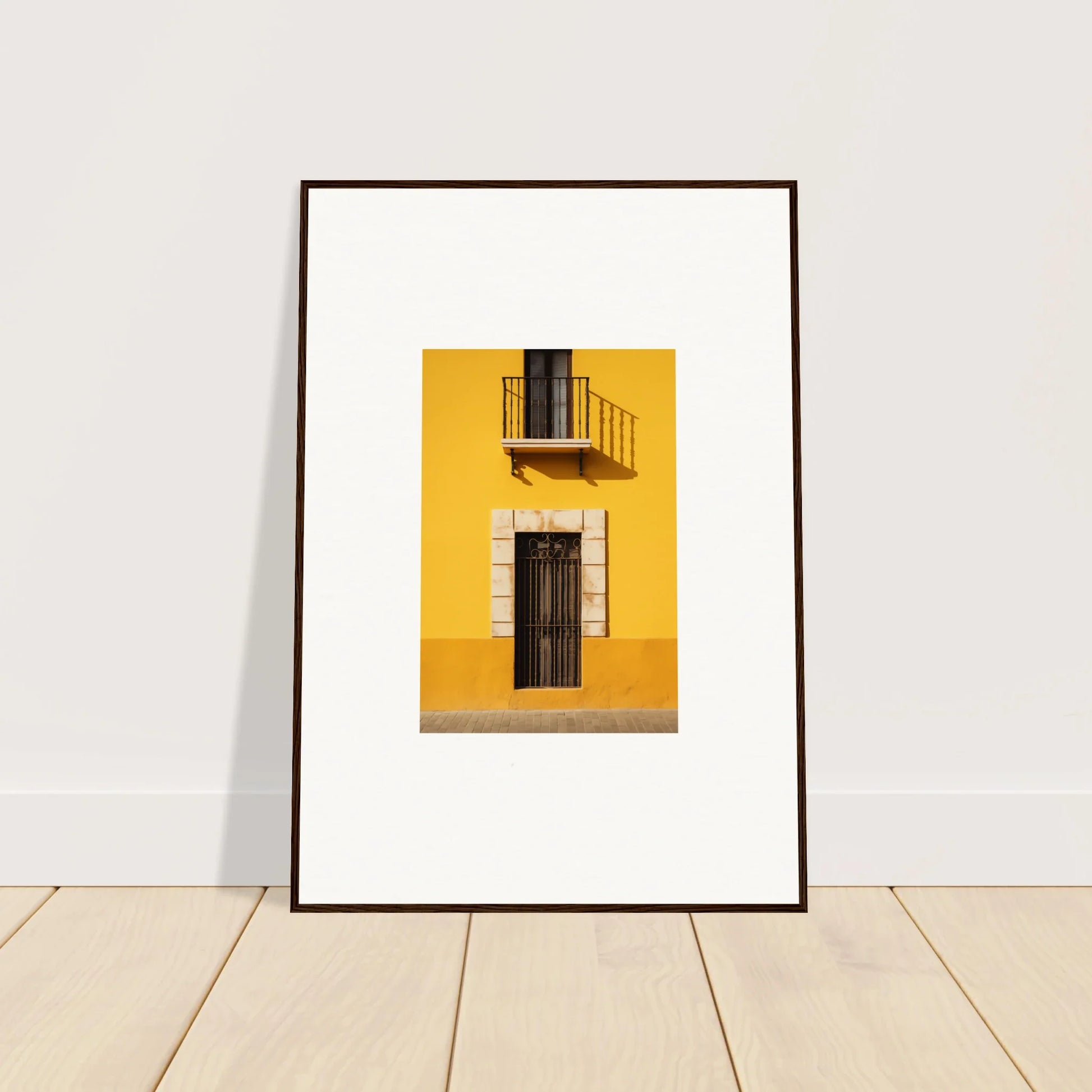 Framed art of a sunny yellow building for the Sun Custard Symphonies special edition