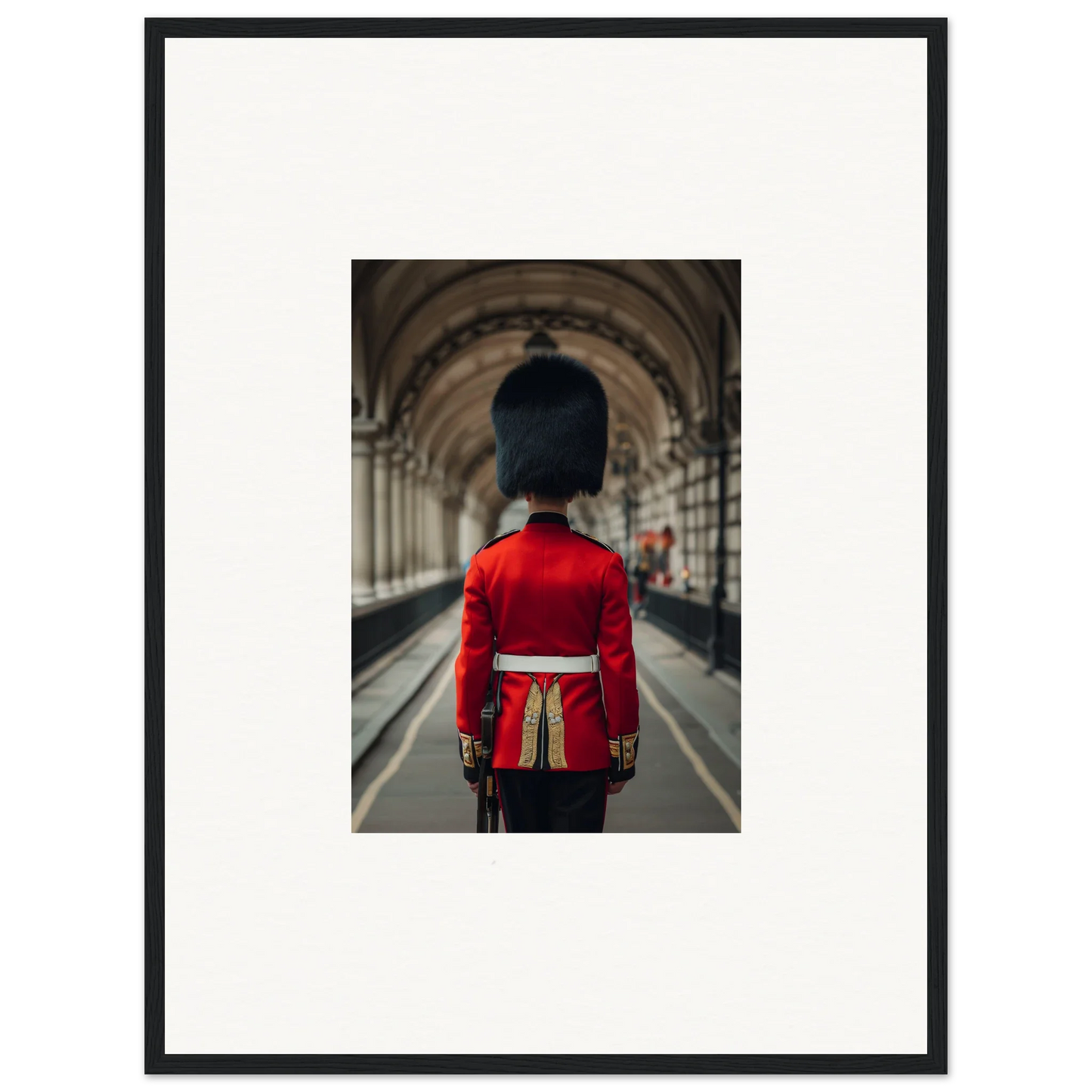 Royal guard in red uniform with white belt for Scarlet Temporal Century framed wall art