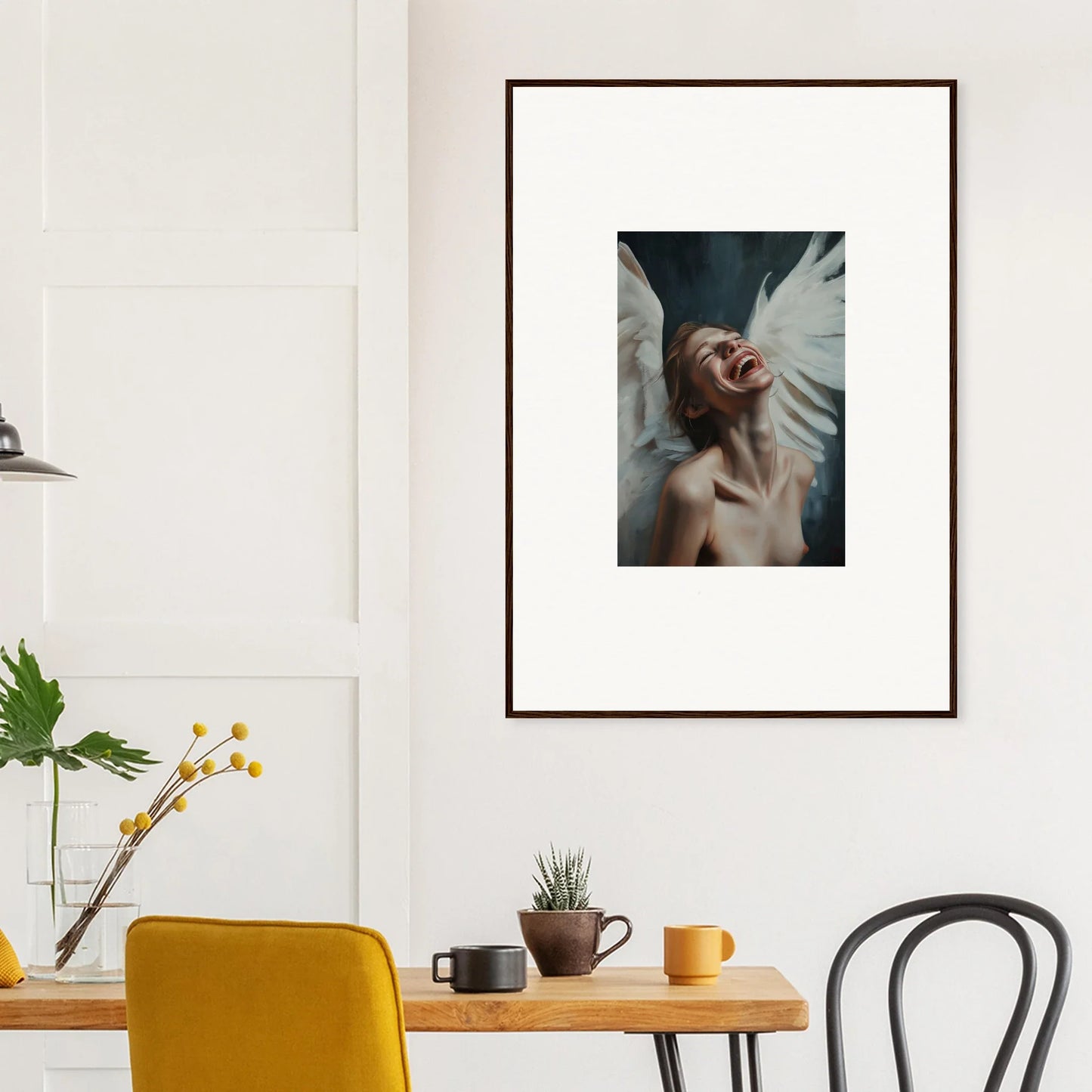 Framed Seraphic Euphoria canvas print of a person with wings for stunning room decoration