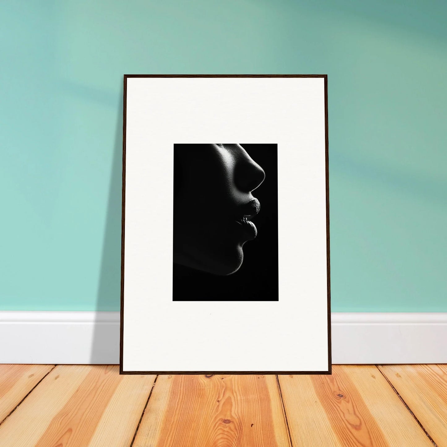 Framed black and white profile photo from Silver Twilight Whispers special edition art™