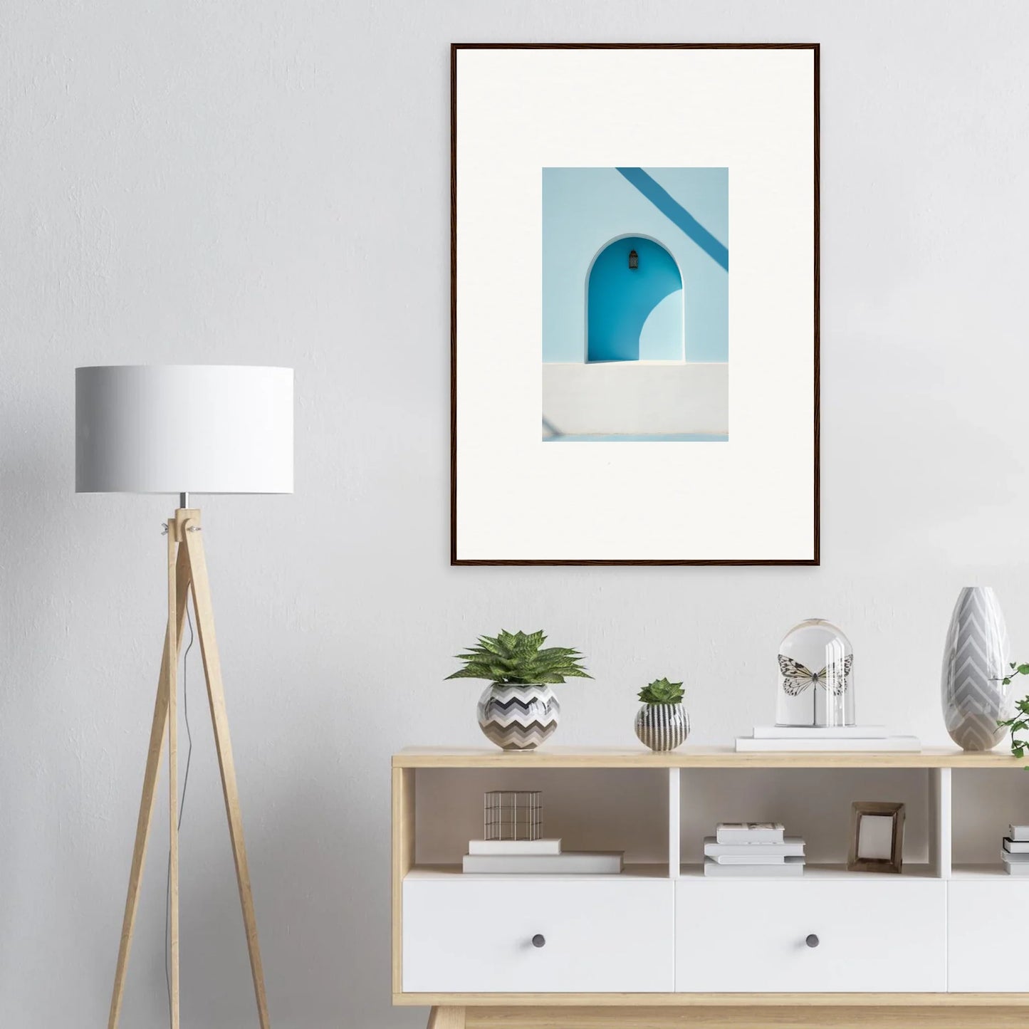 Framed wall art featuring turquoise arched doorway for Elusive Solitude Clarity
