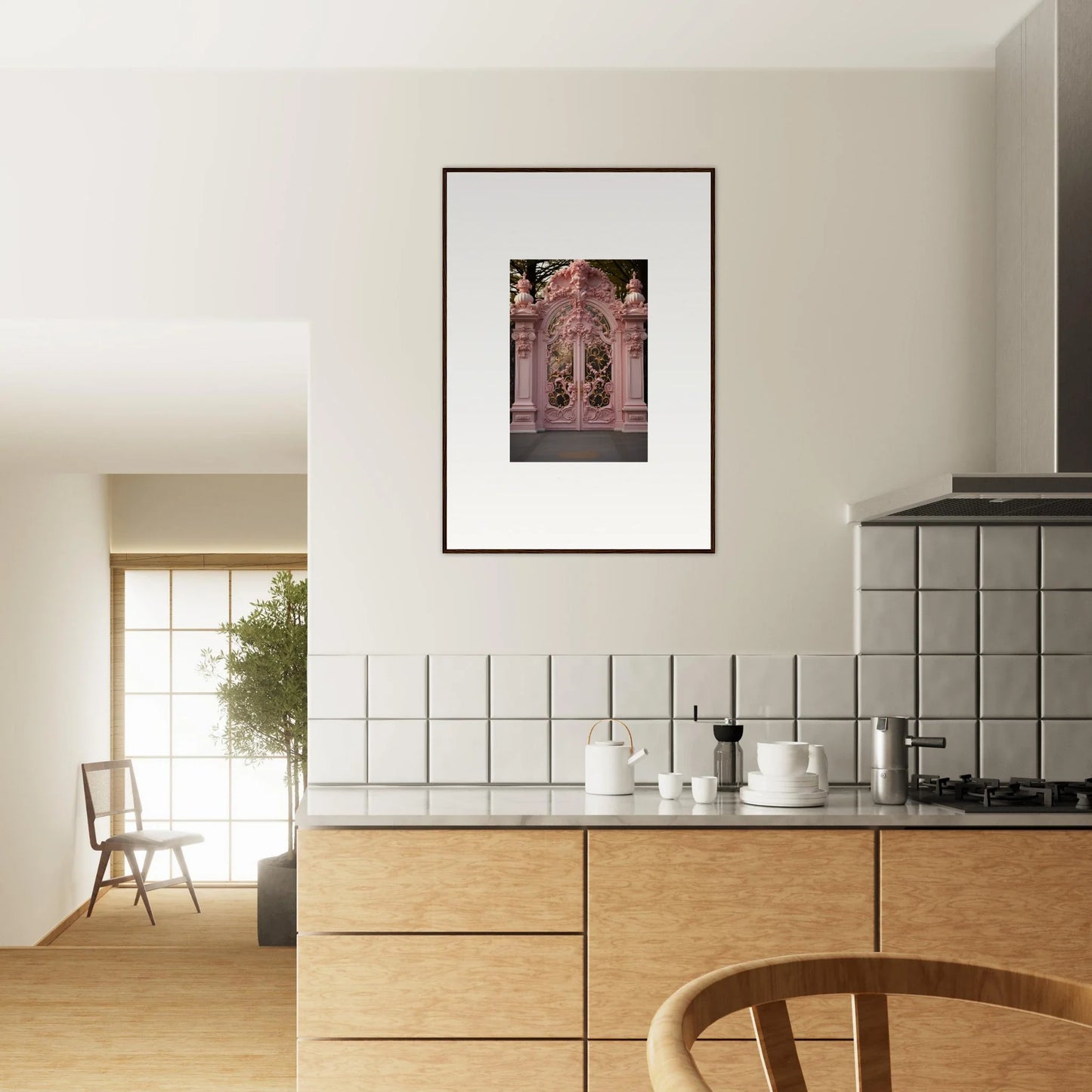 Ornate doorway in Opulent Doorscape Divinity framed art on a crisp white wall