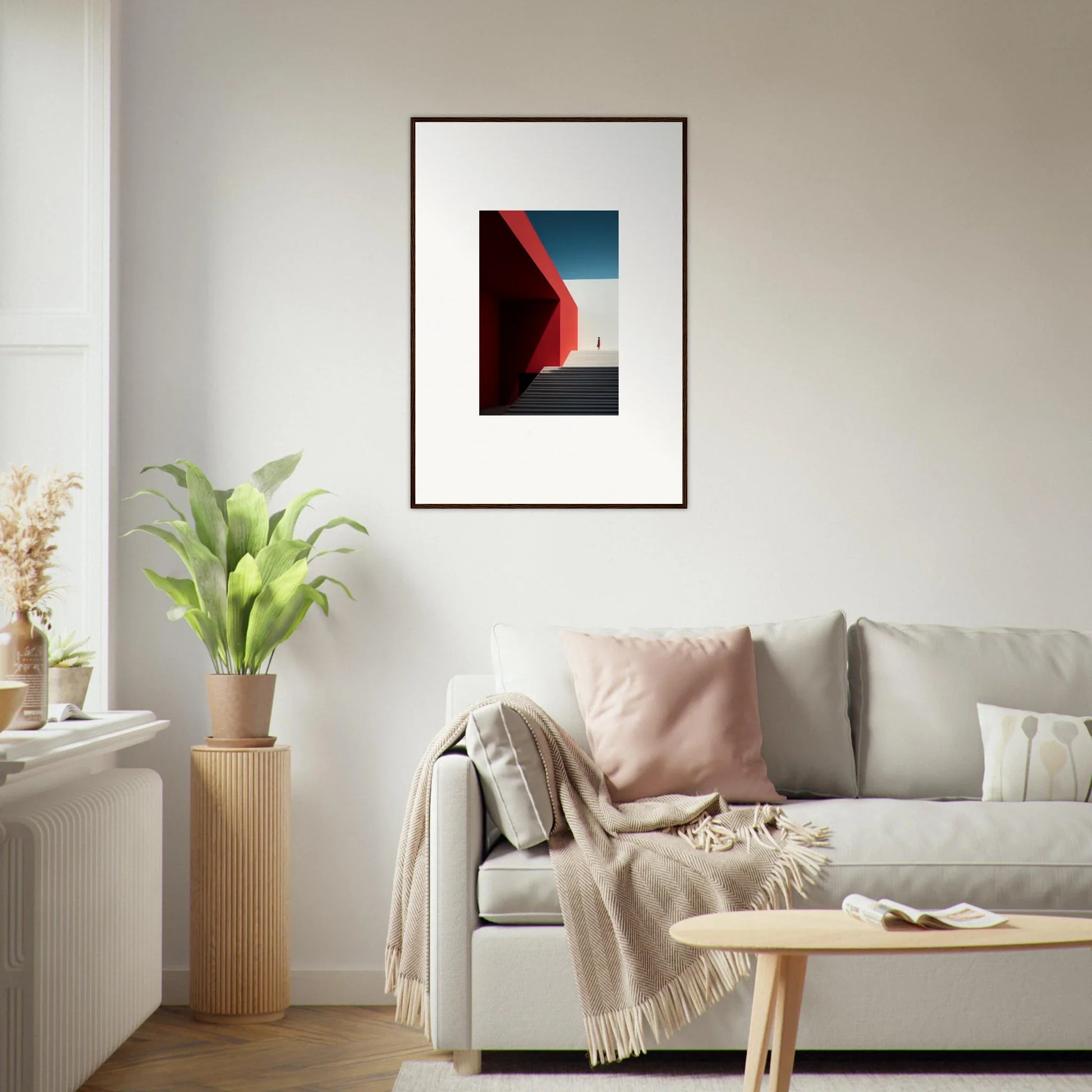 Framed wall art of a red wall against a blue sky for Mesa Quizzes Cascades