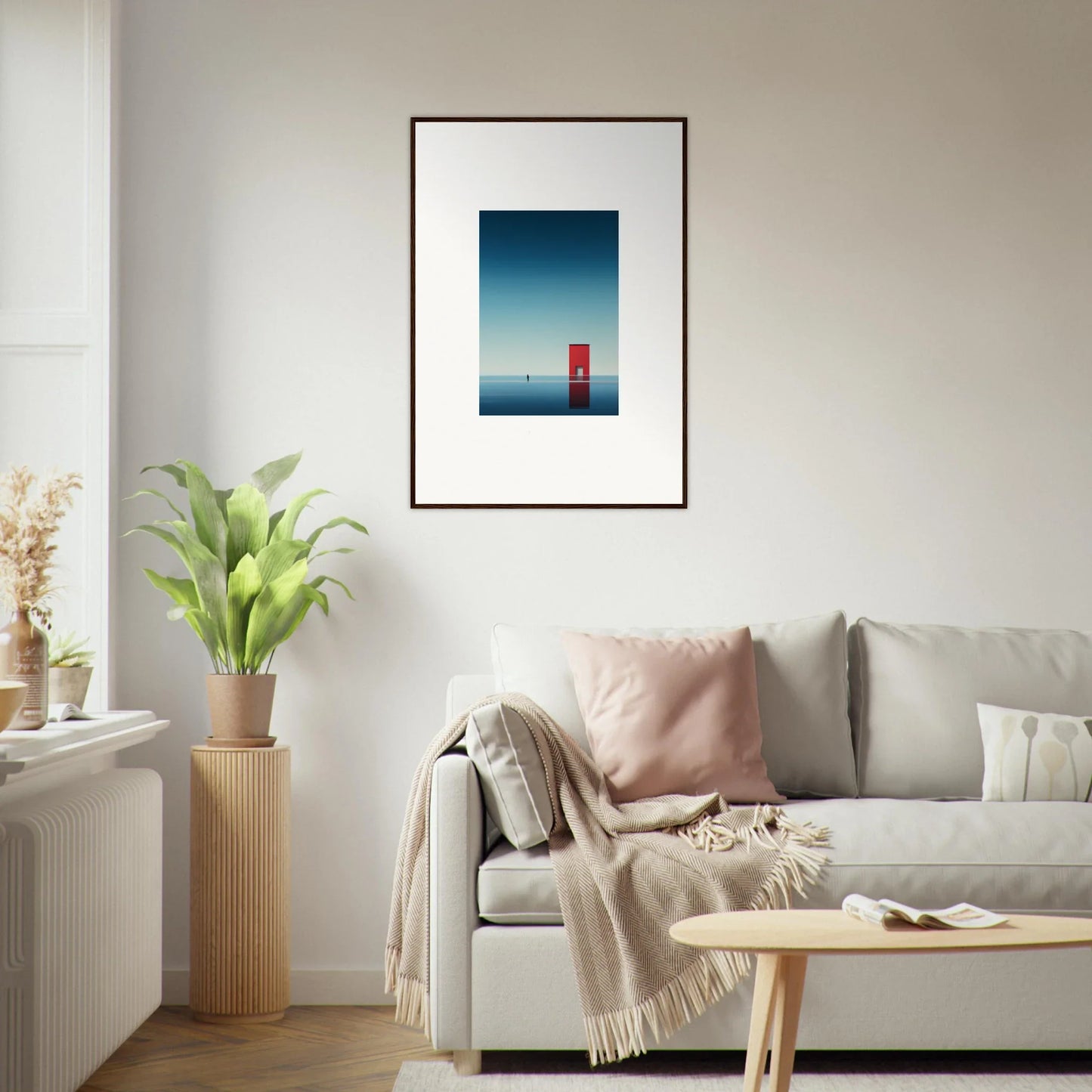 Framed artwork of the Golden Gate Bridge in blue sky, Open Horizon special edition art