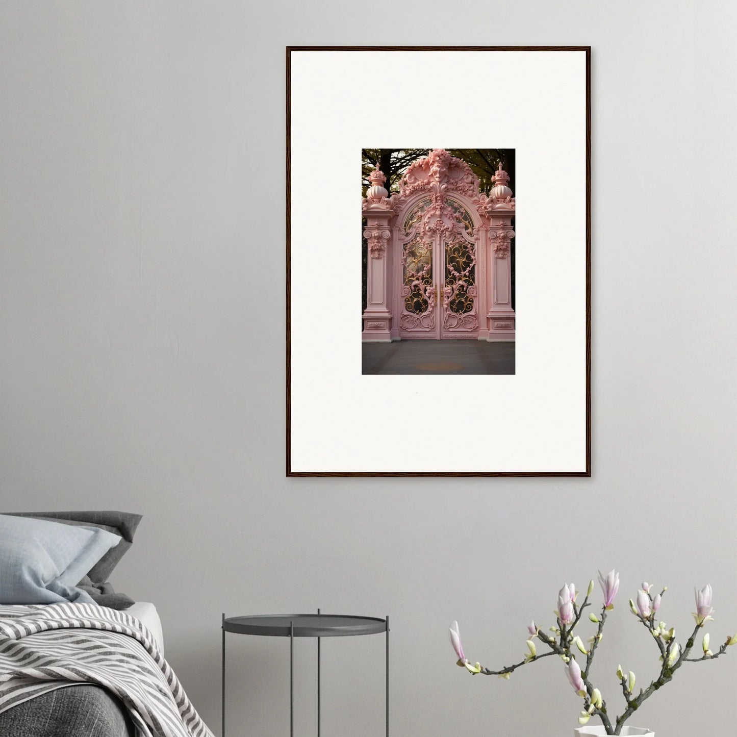 Framed photo of an ornate pink doorway in Opulent Doorscape Divinity special edition art™