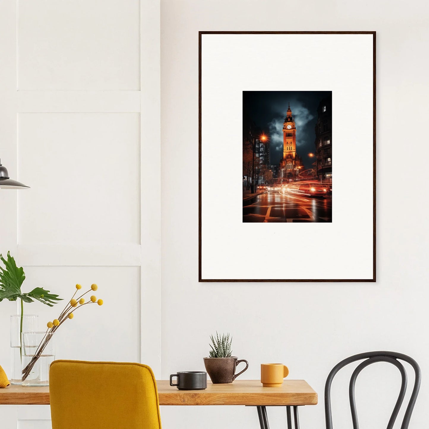 Framed photo of Big Ben at night, glowing lights, from the Venomous Clocklight Nrtabbat