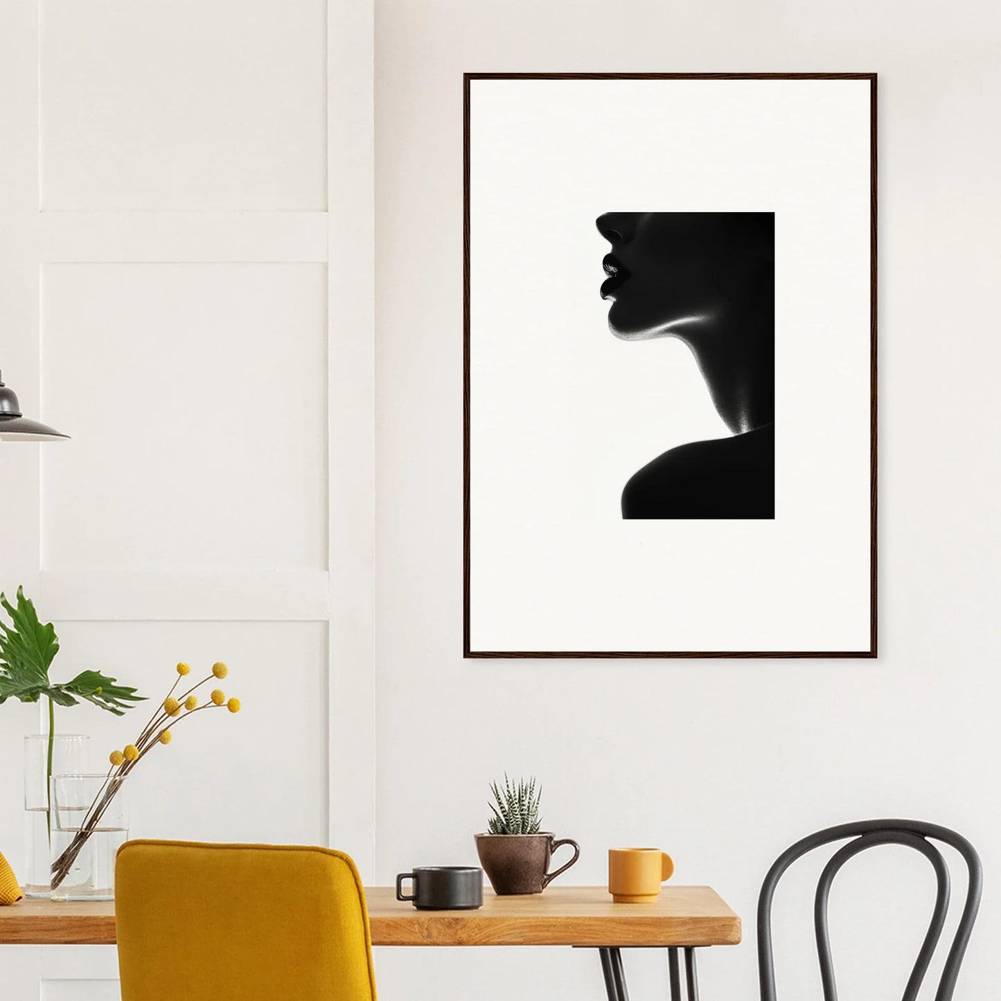 Black Suns special edition art™ featuring a black and white silhouette profile portrait