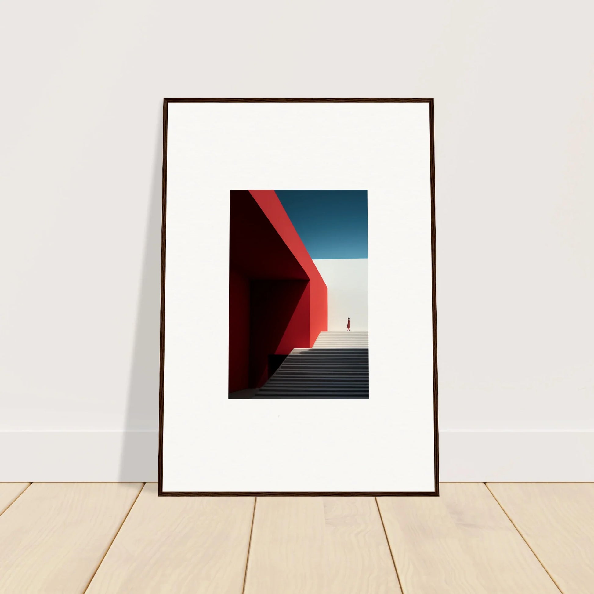 Framed wall art of red and white walls with stairs for Mesa Quizzes Cascades