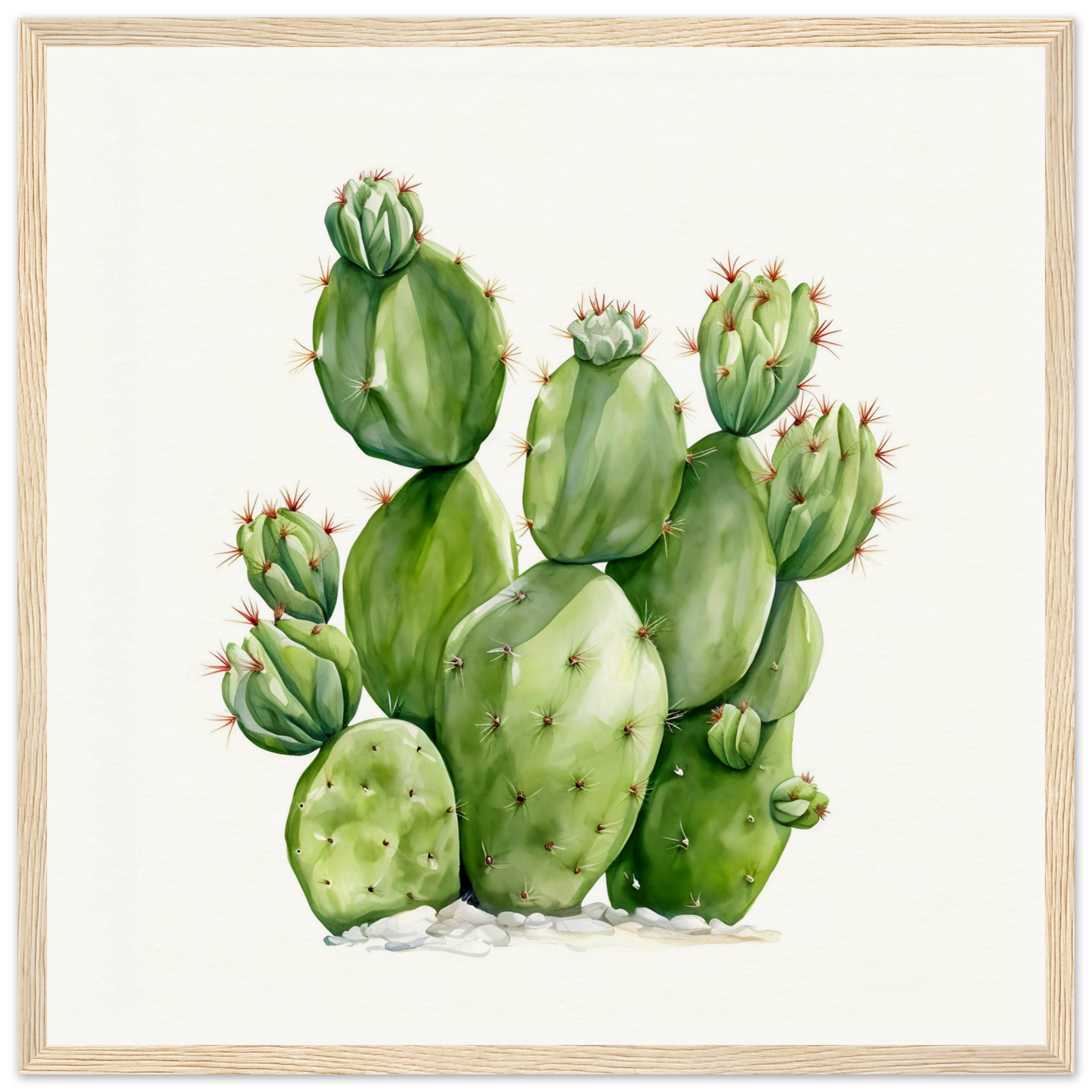 A watercolor painting of a cactus plant