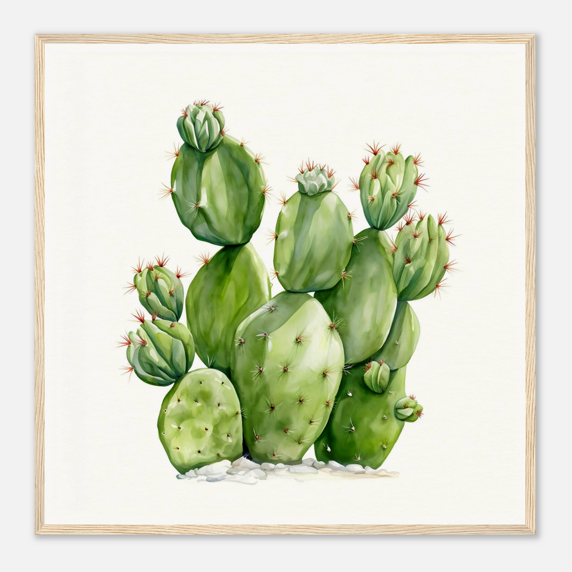 A watercolor painting of a cactus plant