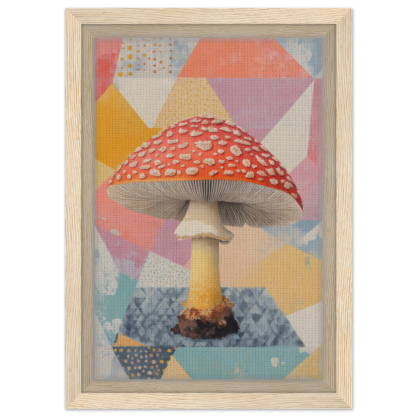 Red and white spotted Amanita Muscaria mushroom for Whimsical Psilocybe Dreaming room decor