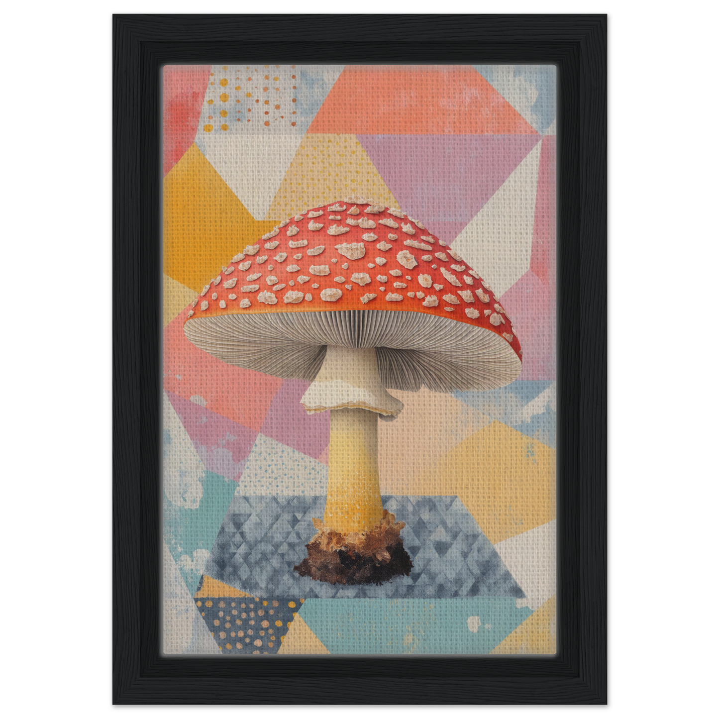 Red and white spotted Amanita Muscaria mushroom for whimsical Psilocybe Dreaming room decor