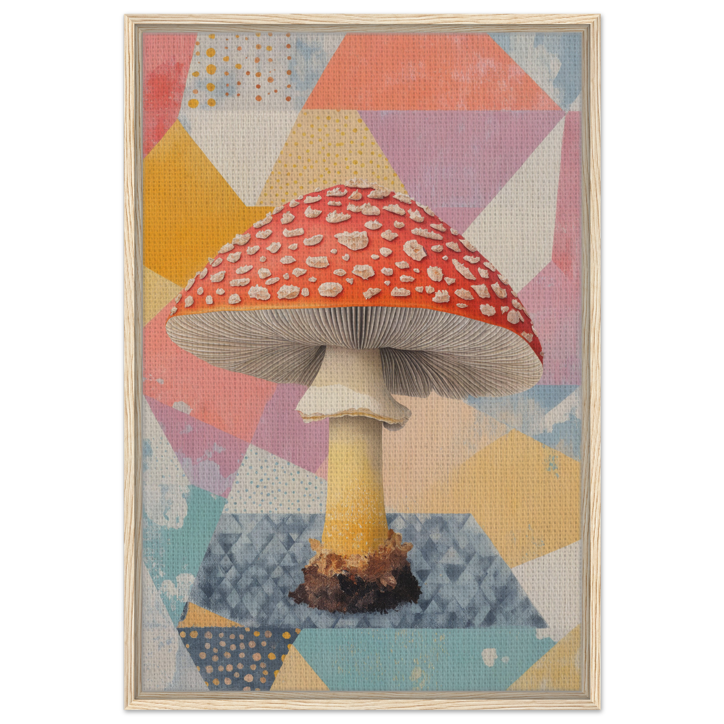 Red and white spotted Amanita Muscaria mushroom for whimsical Psilocybe Dreaming room decor