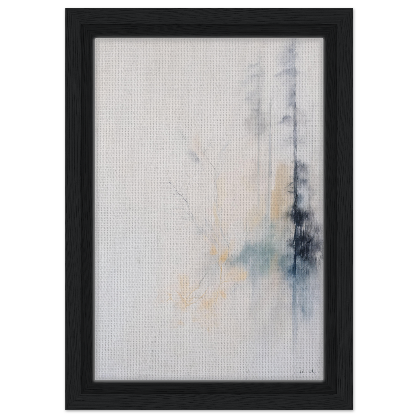 Abstract painting Whispering Branch Nebula in pastel colors, framed canvas wall art