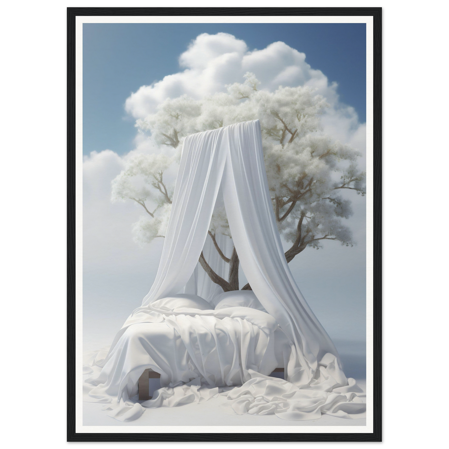 A white canopy on a tree in the sky