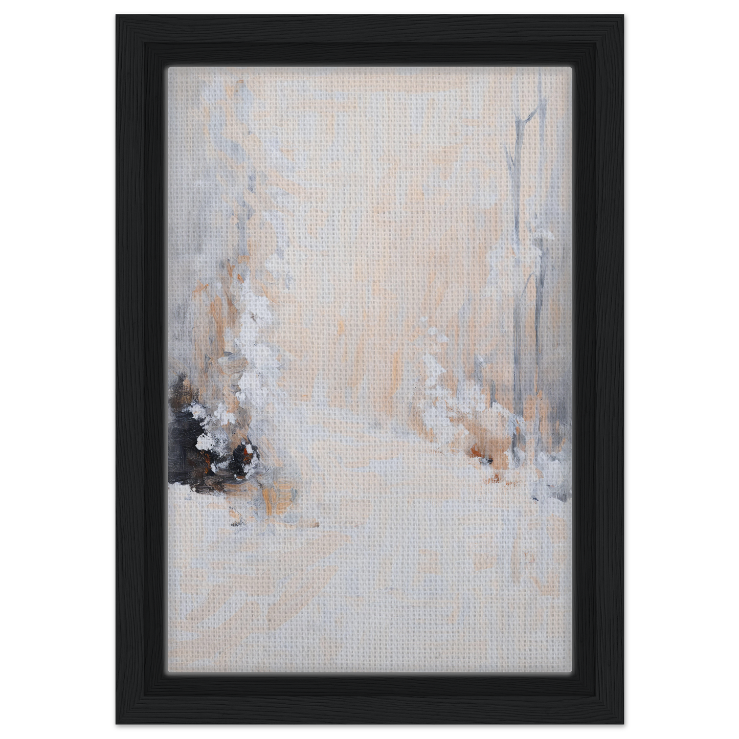 Abstract painting in muted colors and textures, framed canvas print White Path by Fashion Oracle