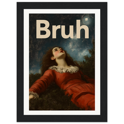 Elegantly framed "Bruh Night Bewilderment" wall art, featuring classic elegance with a modern twist for cool home decor style.