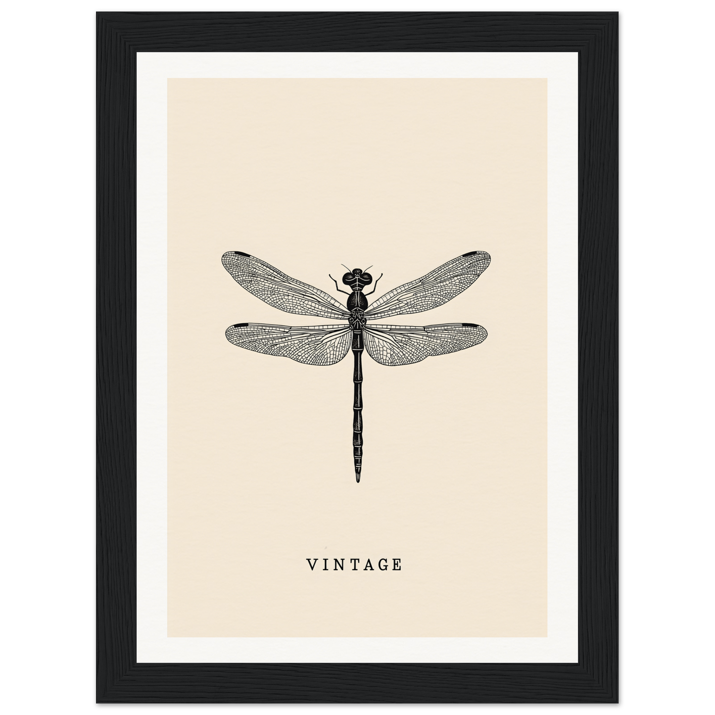 Vintage dragonfly framed wall art for stylish room decor and home elegance, titled Winged Enlightenment Reverie by Future Fashion Oracle.