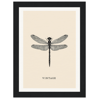 Vintage dragonfly framed wall art for stylish room decor and home elegance, titled Winged Enlightenment Reverie by Future Fashion Oracle.