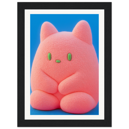 Plush Pink Cosmos framed wall art with whimsical character, perfect for cool room decor and home style enhancement.