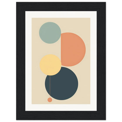 Abstract geometric artwork featuring overlapping circles in muted colors.