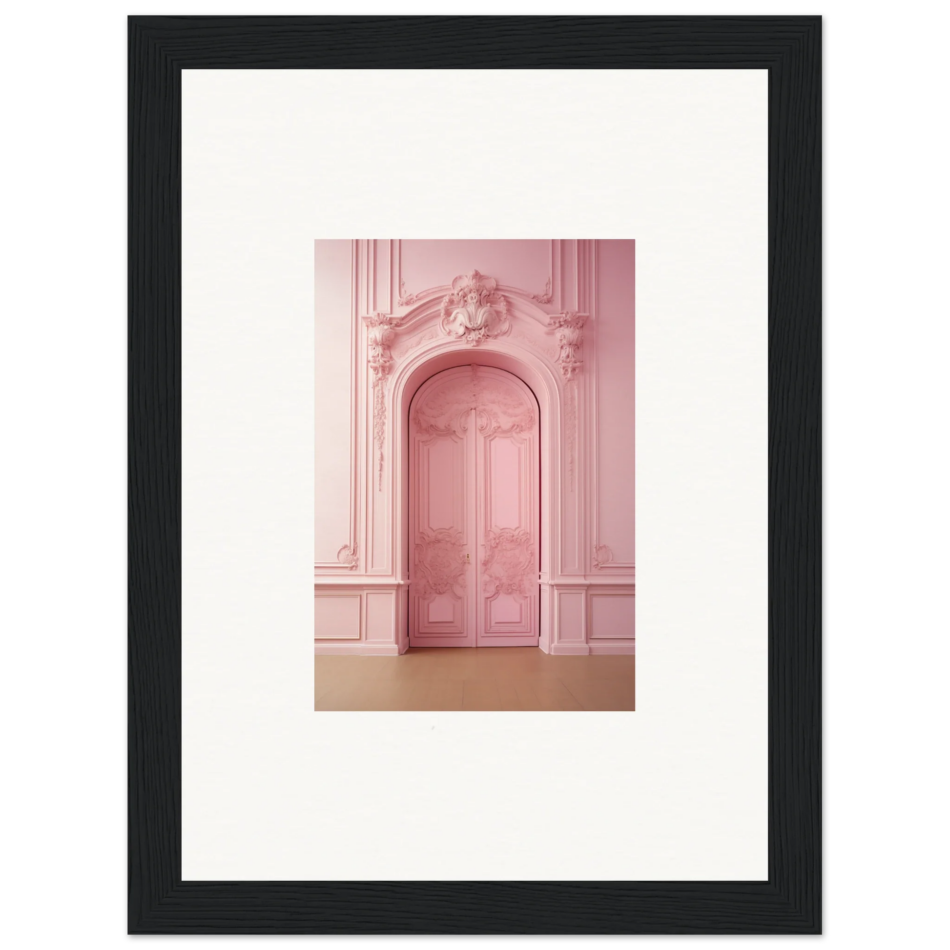 Ornate pink doorway with moldings in Gentle Whims Myths special edition art™