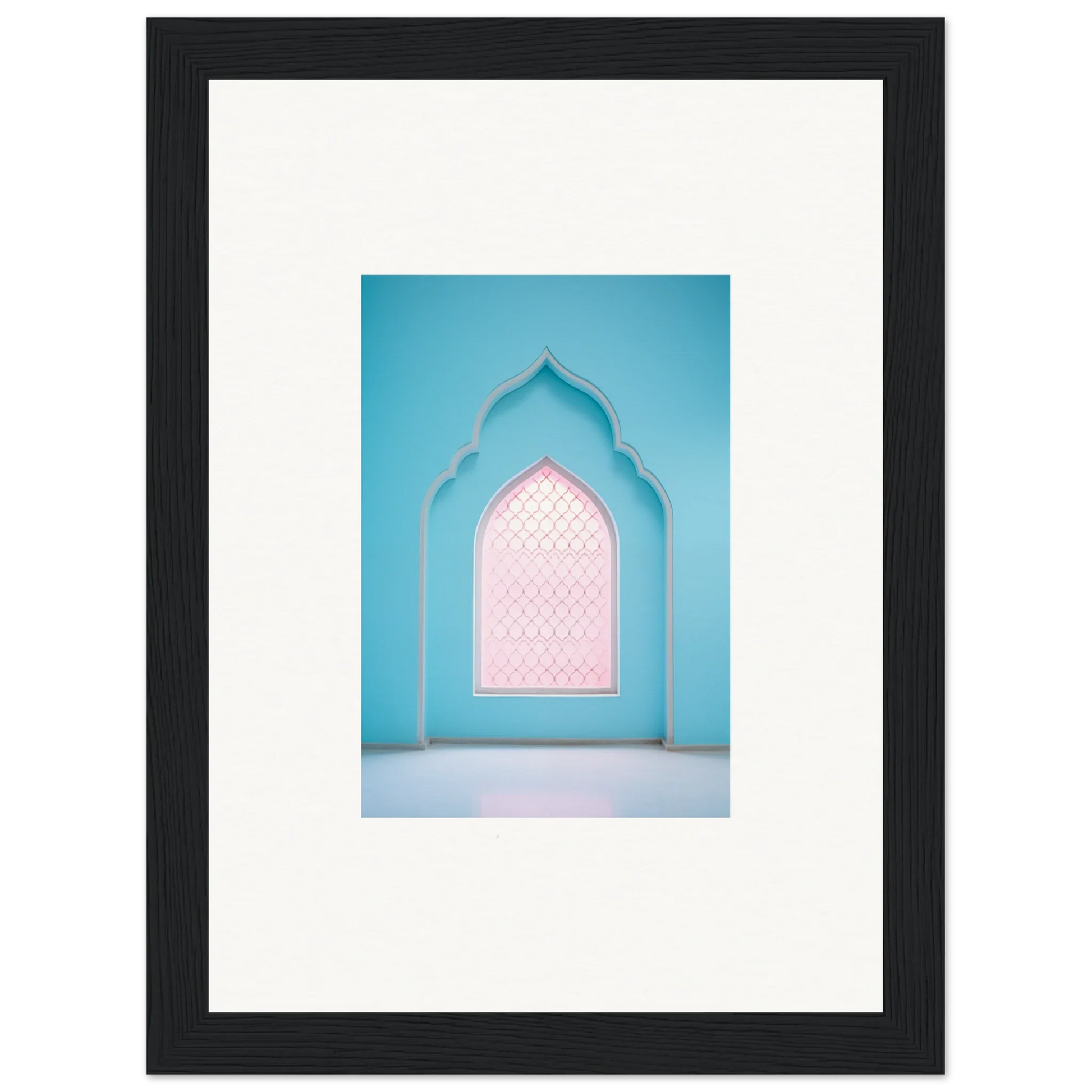 Ornate arched doorway with pink panel and turquoise frame from Souls Diffilveres Critfilters