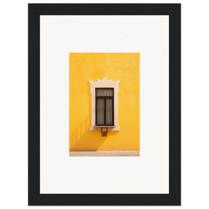 Ornate white-trimmed window on a yellow wall in Window’s Giallo Reverie special edition art™