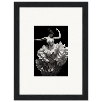 Dancer in a ruffled white dress twirling with Tangled Luminous Laces special edition art™