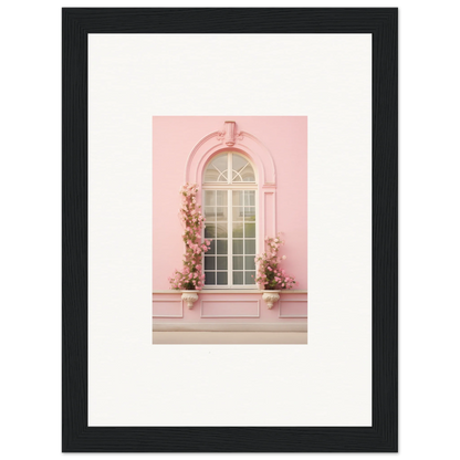 Arched pink window with floral planters under Vitalose Rose Sonnet special edition art™