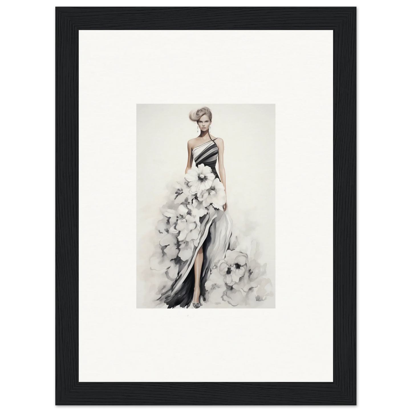 Fashion illustration of Dreamy Blossom Mirage evening gown, special edition art™