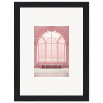 Arched window with pink panes in Solitude’s Rosy Asana framed wall art design