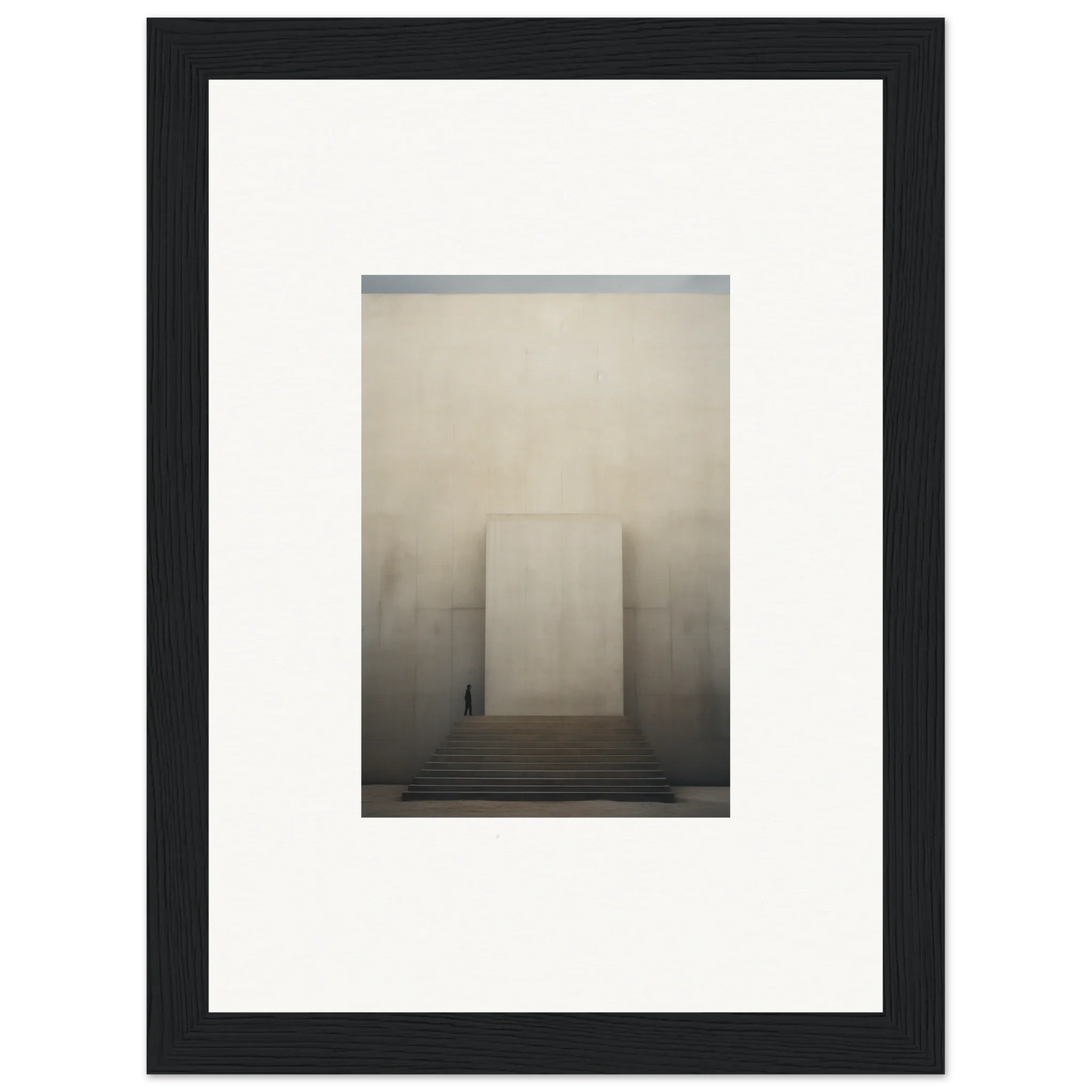 Black-framed Portal Eventide Abstract art with a white mat featuring minimalist architecture