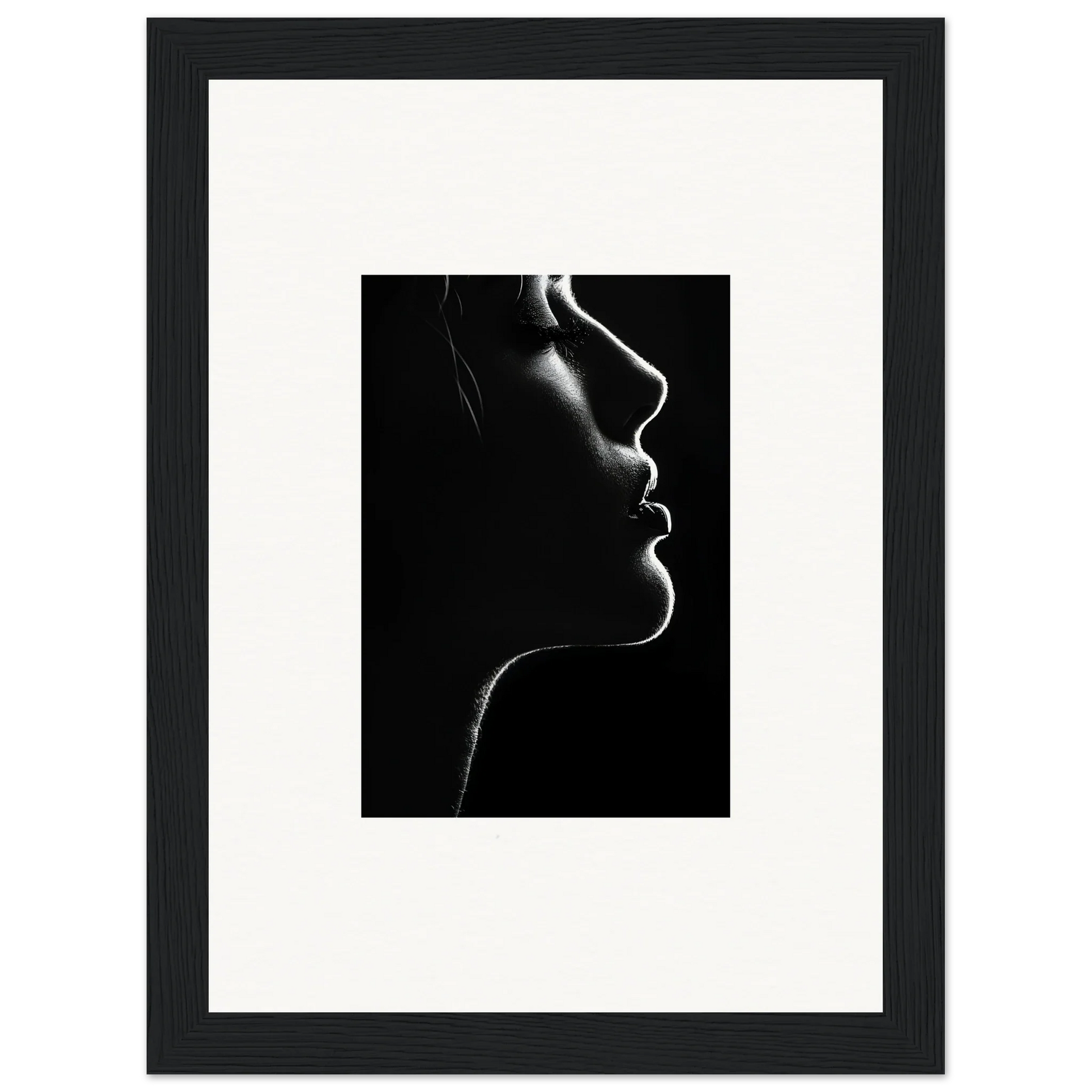 Dramatic black and white silhouette with rim lighting from Velvet Void Sensation art