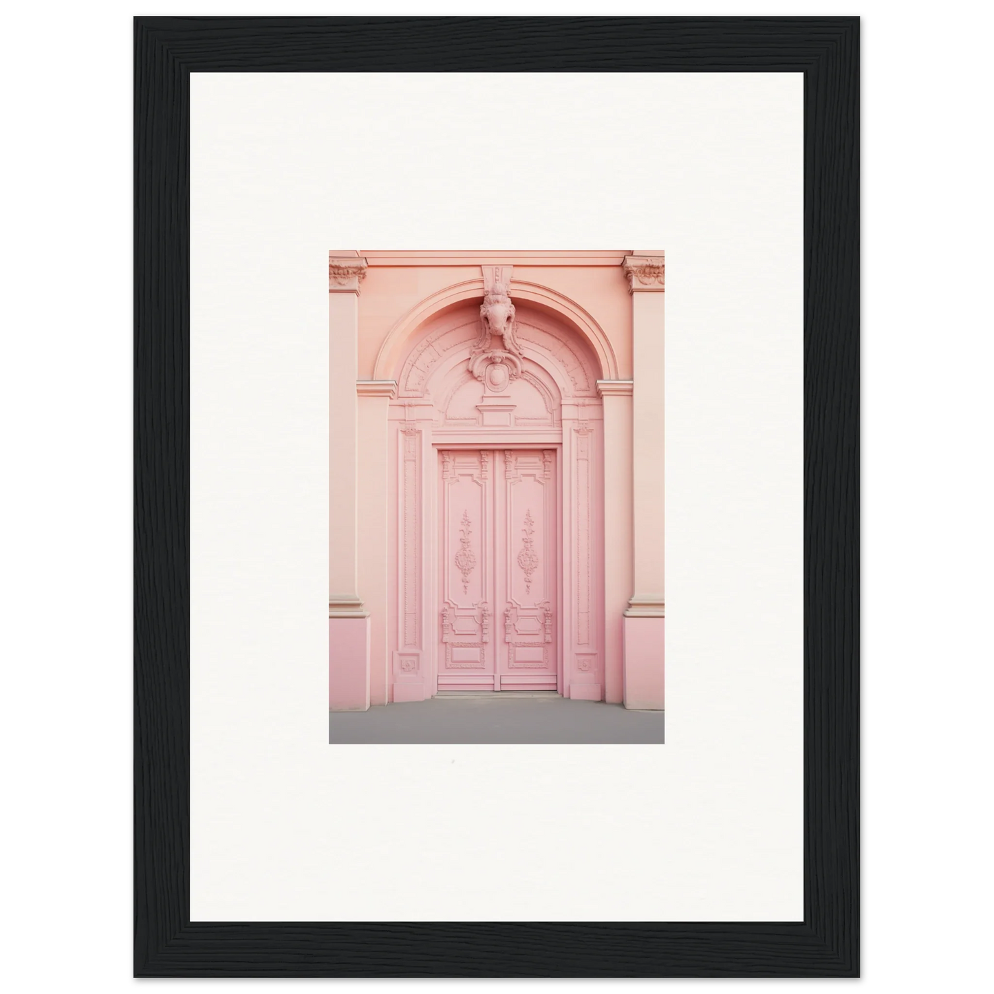 Ornate pink door with classic details from Porphyr Pink Processions special edition art™