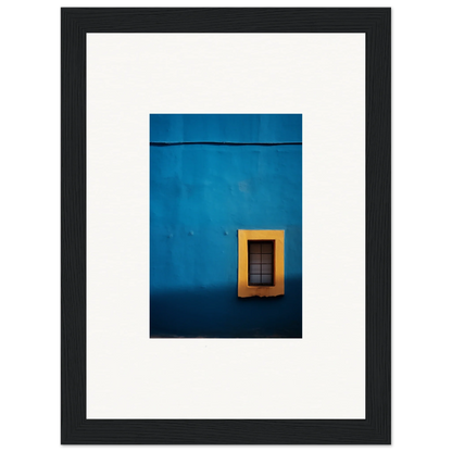 Yellow-framed window on blue wall in Hypercolor Dreamscape Longitude style