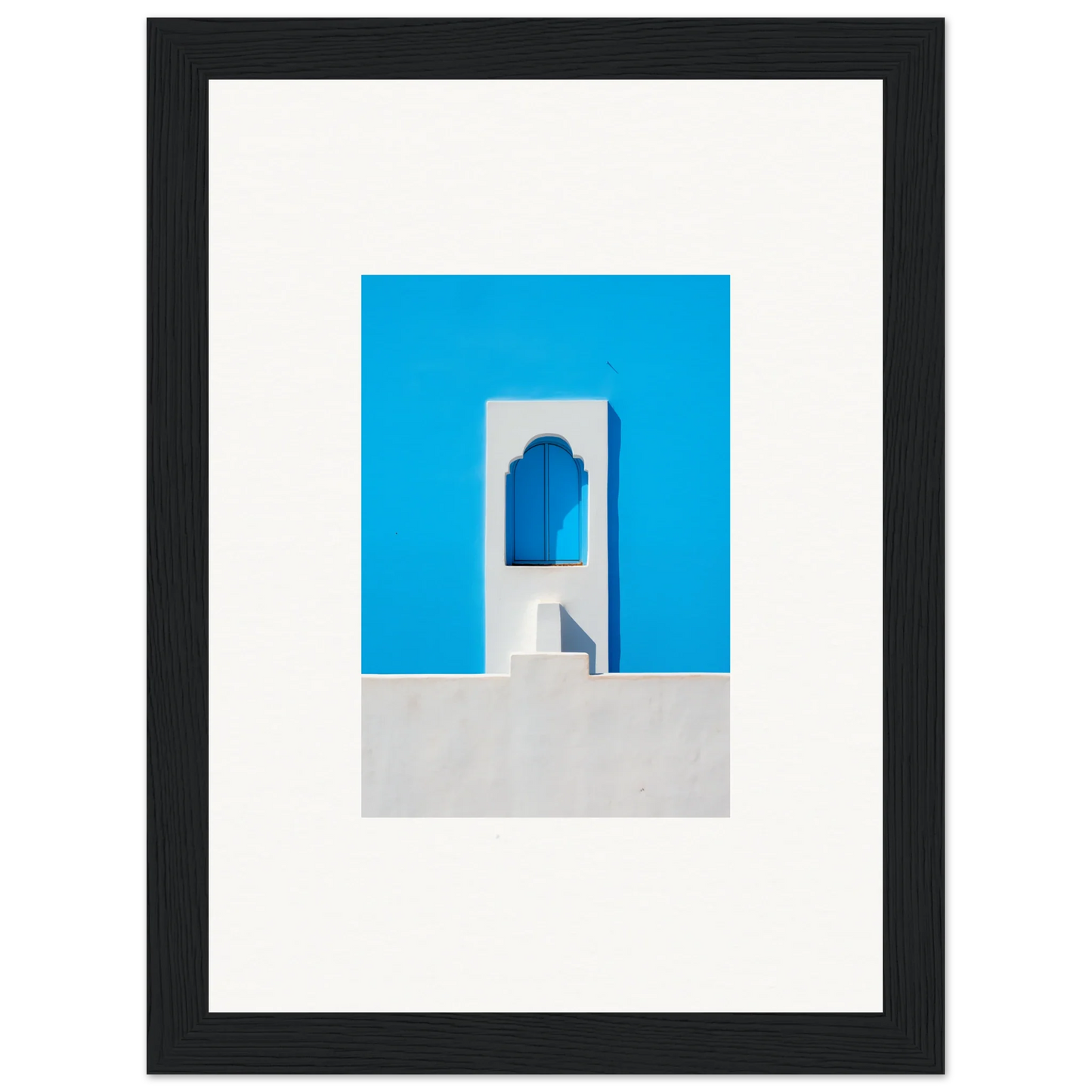 Minimalist white archway with cerulean backdrop from Oikos Cerulean Aperturearches