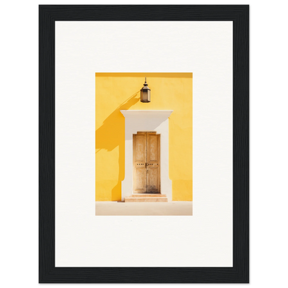 Wooden door on yellow wall with lantern in Golden Hue Portal special edition art™