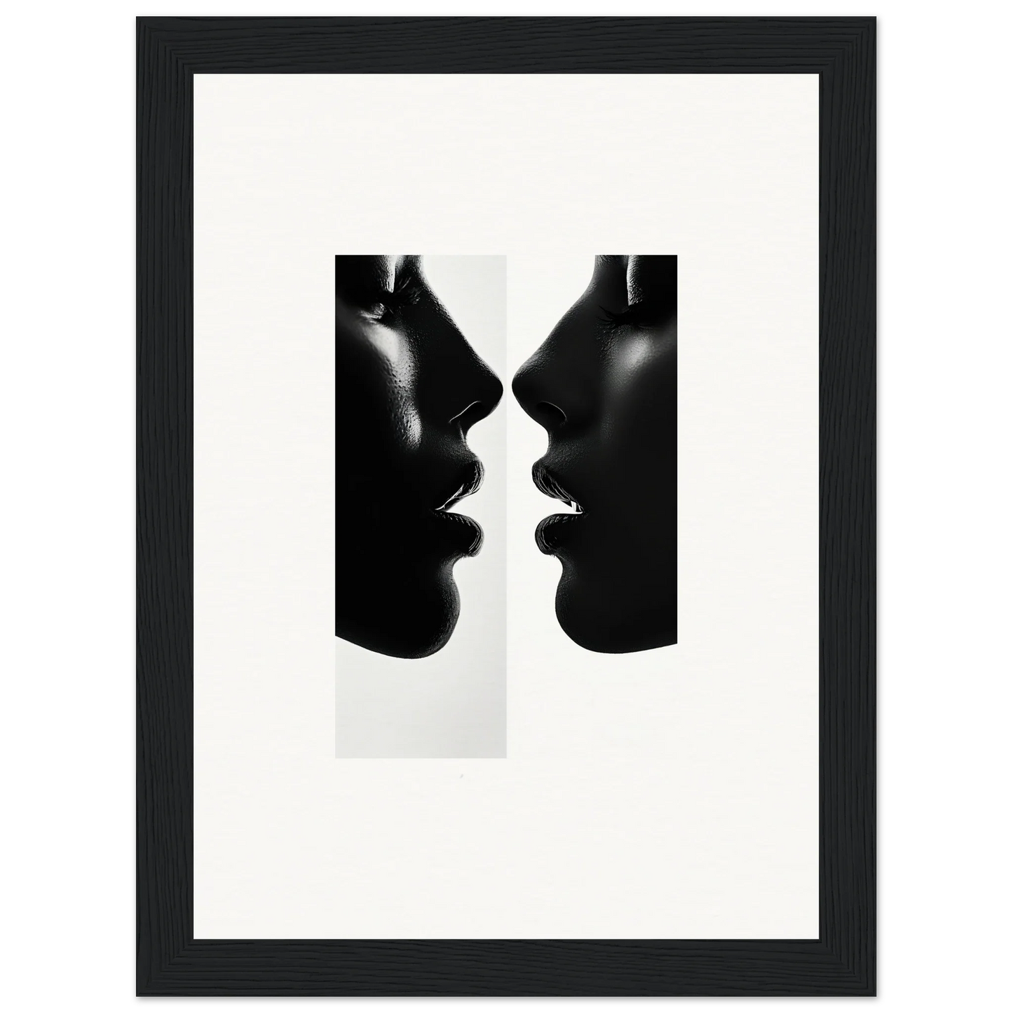 Two silhouetted profiles in black and white for Liminal Echoes special edition art™