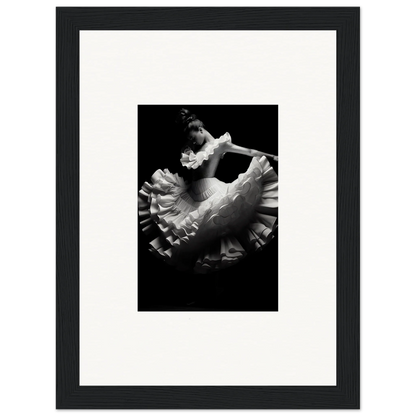 Black and white photo of a Swirled Dream Dancer in motion for premium framed wall art