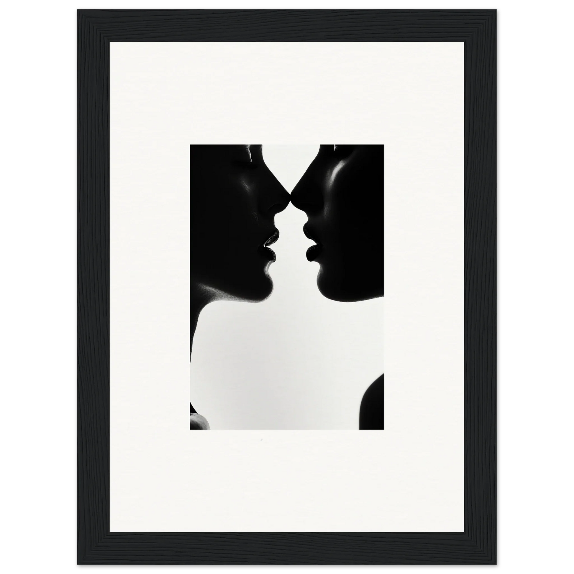 Black and white silhouettes of profiles in Shadowed Sédual Symphony special edition art™