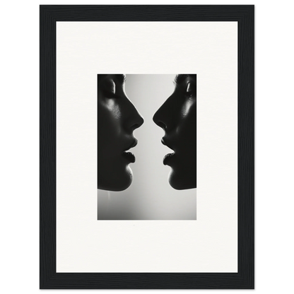 Two silhouetted profiles in black and white for Echo’s Embrace special edition art™