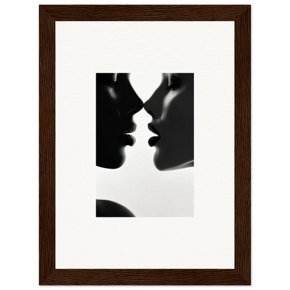 Silhouettes of two faces about to kiss in Lattices of Ephemera special edition art™