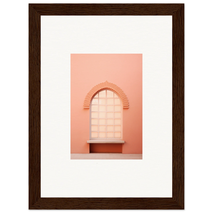 Arched window with gridded panes on a peachy-pink wall in Windows Morning Whisper art